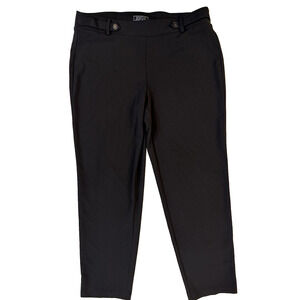 NYCC Pants Womens 16 Black Stretch Pull On Trousers Modern Office Casual Ponte
